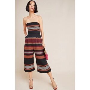 NWT!! Anthropologie COREY LYNN CALTER Nina Cropped Tweed Jumpsuit Stripes 10